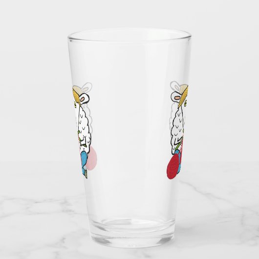 Funny Knitting Sheep Glas (Links)