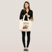 Funny Knitting Sheep Grote Tote Bag (Voorkant (model))