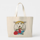 Funny Knitting Sheep Grote Tote Bag (Achterkant)