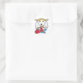 Funny Knitting Sheep Ronde Sticker (Tas)