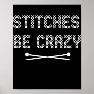 Funny Knitting Stitches Design Poster