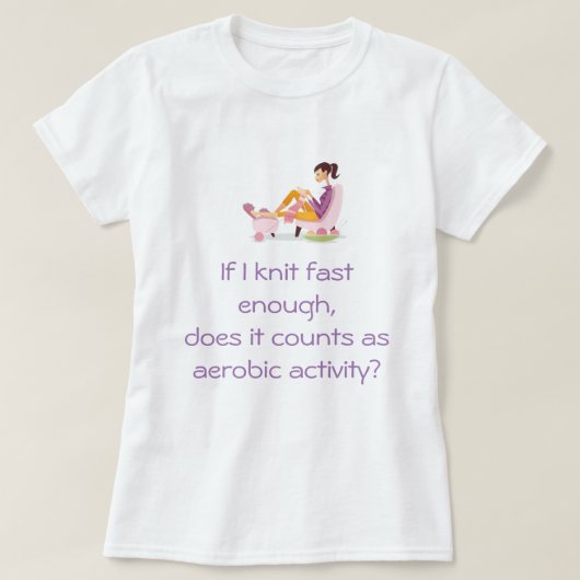Funny Knitting T-Shirt (Design voorkant)