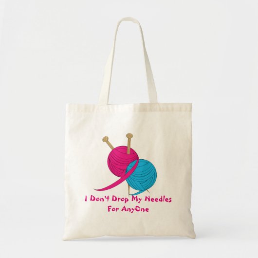 Funny Knitting Wool en Needles Novelty Design Tote Bag (Voorkant)