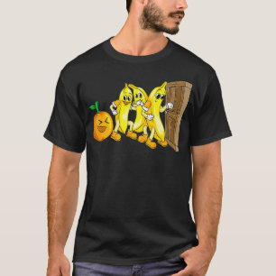 Funny Knock Knock 3 Bananen and Oranje Cool Fruit T-shirt