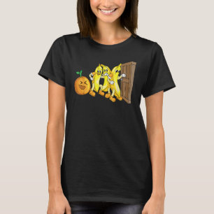 Funny Knock Knock 3 Bananen and Oranje Cool Fruit T-shirt