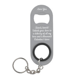 Funny Knock Knock Valentine's Love Poem Ash Color Mini Flessenopener