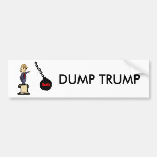 Funny Knock Trump of Pedestal Cartoon Bumpersticker