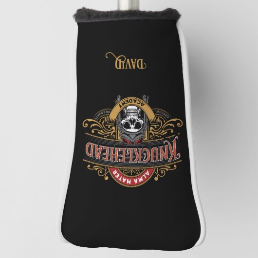 Funny  Knucklehead Academy Skull Golfheadcover (Draai 90)