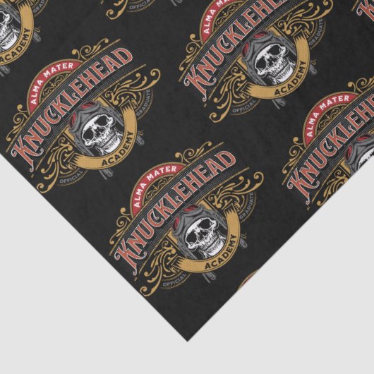 Funny Knucklehead Academy Skull Tissuepapier (Detail)