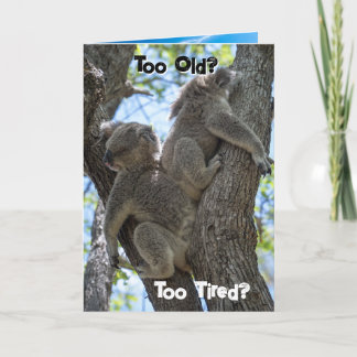 Funny Koala Beach Birthday Card - Let's Party Feestdagen Kaart