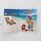 Funny Koala Beach Birthday Card - Let's Party Feestdagen Kaart (Binnen)