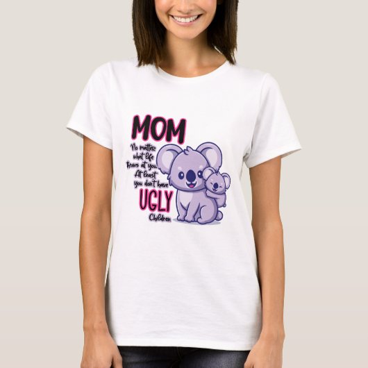 Funny Koala Beer mam maakt niet uit waar het leven T-shirt (Voorkant)