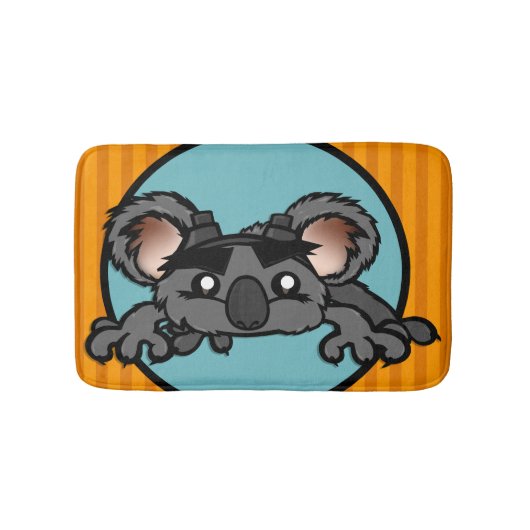FUNNY KOALA BEER MET STRIPES BATH MAT (Voorkant)