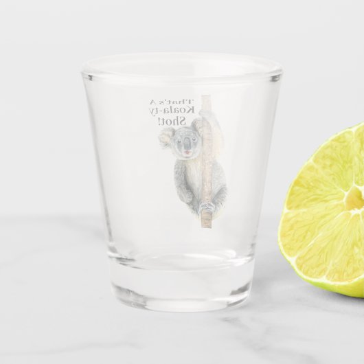 Funny Koala Beer Pun Party Time Cute Animal Shot Glas (Achterkant)