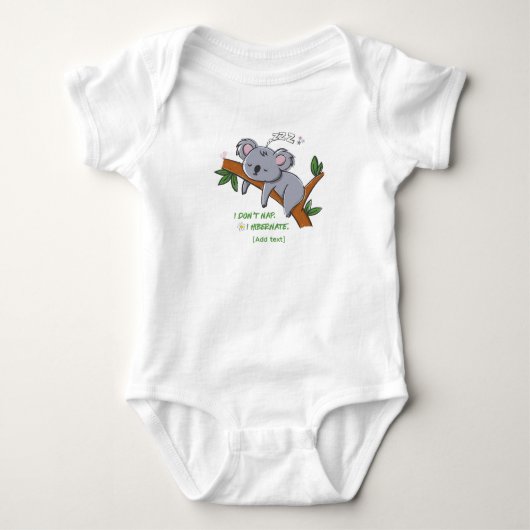 Funny Koala Hibernatie - Slaapdier Quote voor  Romper (Voorkant)