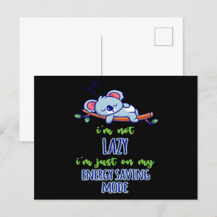 Funny Koala ik ben niet lui. Ik ben alleen op mijn Briefkaart