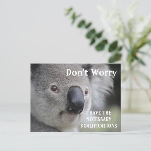 Funny Koala koalifications meme Briefkaart (Staand voorkant)