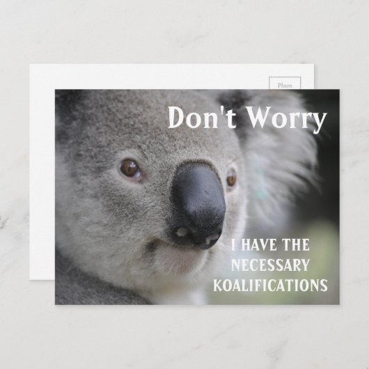 Funny Koala koalifications meme Briefkaart (Voorkant / Achterkant)