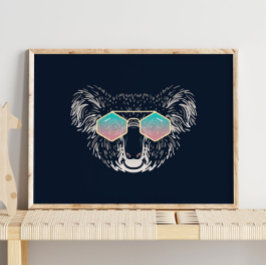 Funny Koala | Met zonnebril wandafdrukken Poster