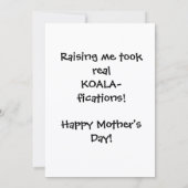 Funny Koala Mother’s Day Feestdagenkaart (Achterkant)