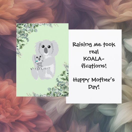 Funny Koala Mother’s Day Feestdagenkaart
