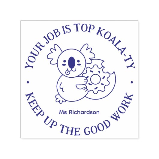 Funny Koala Pun Good Job Teacher Aanmoediging Zelfinktende Stempel (Design)