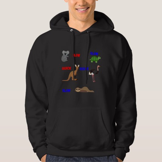 Funny Koala Tortoise Kangaroo Ostrich Sloth Hoodie (Voorkant)