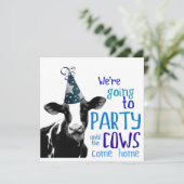 Funny Koe Bachelor of Bachelorette Party Kaart (Staand voorkant)