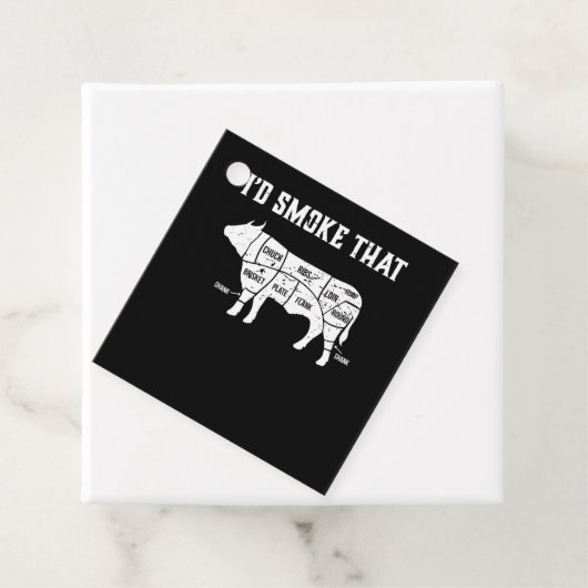 Funny Koe Bbq Pit Master Gift Bedankjes Labels (In situ)