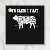 Funny Koe Bbq Pit Master Gift Bedankjes Labels (Voorkant)