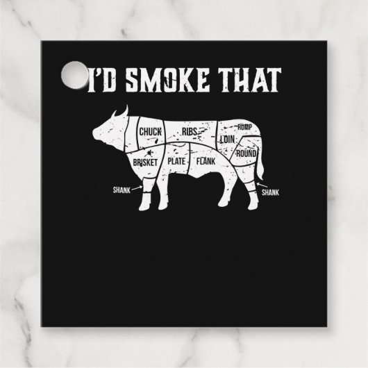Funny Koe Bbq Pit Master Gift Bedankjes Labels (Voorkant)