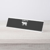 Funny Koe Bbq Pit Master Gift Bureau Naambordje (Voorkant)