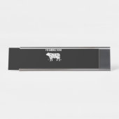 Funny Koe Bbq Pit Master Gift Bureau Naambordje (Voorkant)