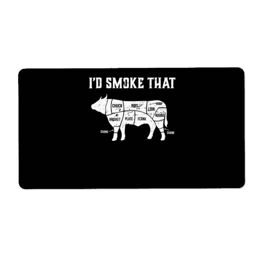 Funny Koe Bbq Pit Master Gift Etiket (Voorkant)