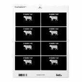 Funny Koe Bbq Pit Master Gift Etiket (Full Sheet)