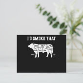Funny Koe Bbq Pit Master Gift Feestdagenkaart (Staand voorkant)