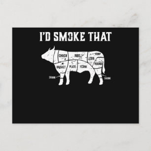 Funny Koe Bbq Pit Master Gift Feestdagenkaart