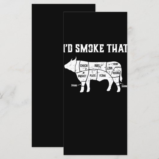 Funny Koe Bbq Pit Master Gift Menu (Voorkant / Achterkant)