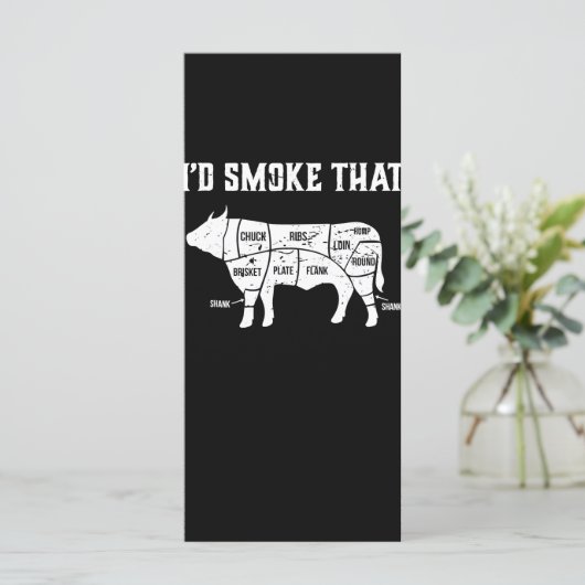 Funny Koe Bbq Pit Master Gift Menu (Staand voorkant)