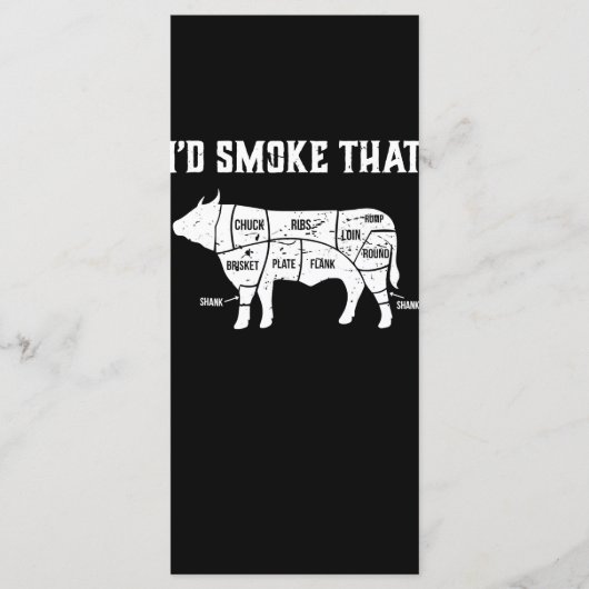 Funny Koe Bbq Pit Master Gift Menu (Voorkant)
