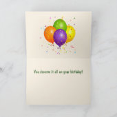 Funny Koe Birthday Kaart (Binnen)