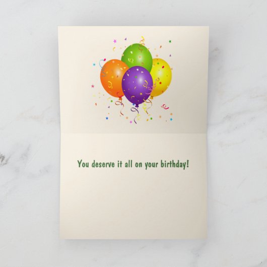 Funny Koe Birthday Kaart (Binnen)