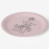 Funny Koe Boerderij Dierensterfpartij Roze Papieren Bordje (Gekanteld)