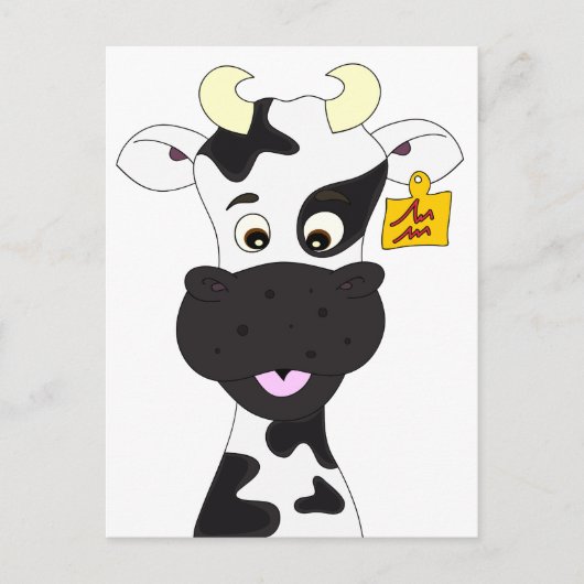 Funny koe cartoon kinder briefkaart (Voorkant)