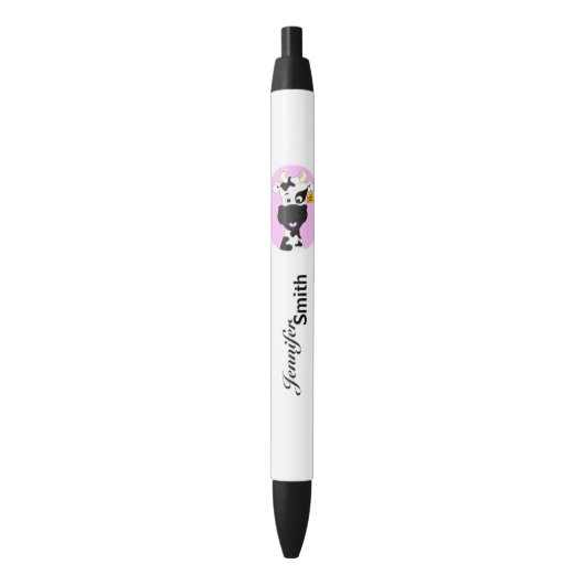 Funny koe cartoon roze aangepaste meisjes pen (Voorkant Verticaal)