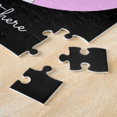 Funny koe cartoon roze kinder puzzel legpuzzel (Zijkant)