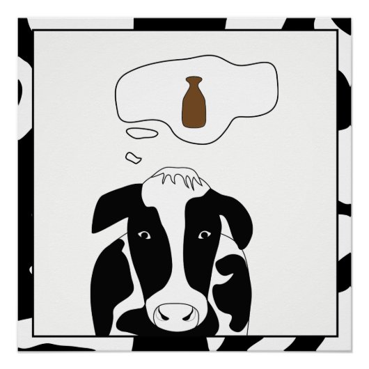 Funny Koe Chocolate Milk 20x20 Poster (Voorkant)