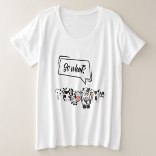 Funny Koe dus wat een grap betekent Grote Maat T-shirt