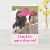 Funny Koe en Gossip komen goed Kaart (Gele Bloem)