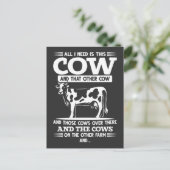 Funny Koe Farmer Cattle Quottes Briefkaart (Staand voorkant)